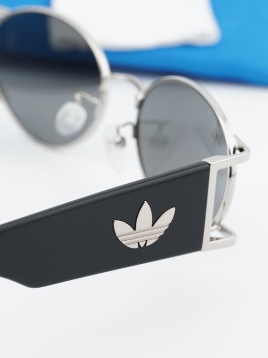 Adidas OR0096 16C Oval Sunglasses - Palladium / Smoke